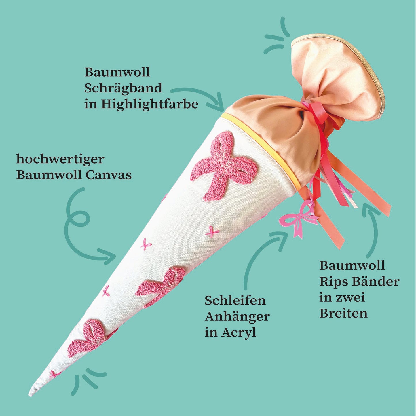 Schultüte Schleifen
